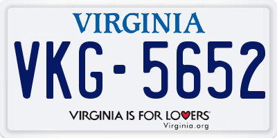 VA license plate VKG5652