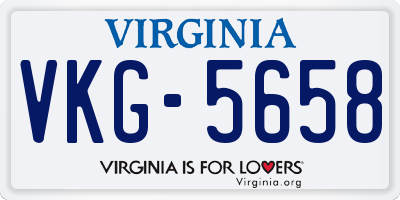 VA license plate VKG5658