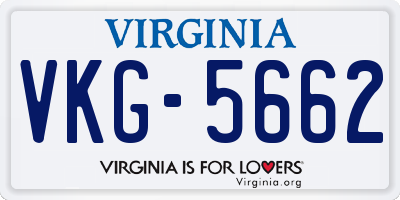 VA license plate VKG5662