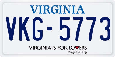 VA license plate VKG5773