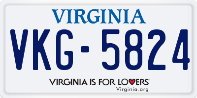 VA license plate VKG5824
