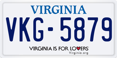 VA license plate VKG5879