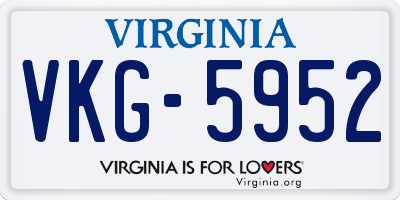 VA license plate VKG5952
