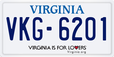 VA license plate VKG6201
