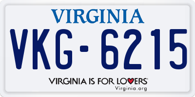 VA license plate VKG6215