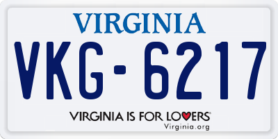 VA license plate VKG6217