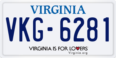 VA license plate VKG6281
