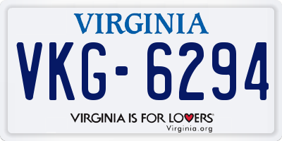 VA license plate VKG6294