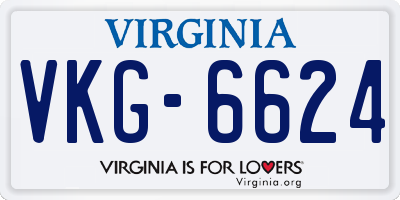 VA license plate VKG6624