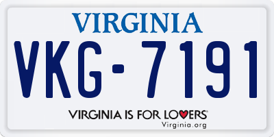 VA license plate VKG7191