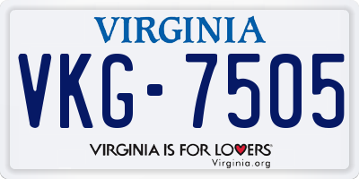 VA license plate VKG7505