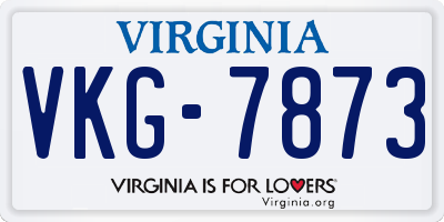 VA license plate VKG7873