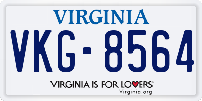 VA license plate VKG8564