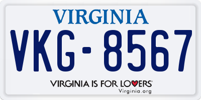 VA license plate VKG8567