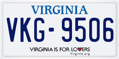 VA license plate VKG9506