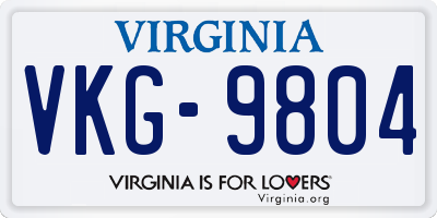 VA license plate VKG9804