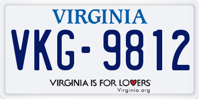 VA license plate VKG9812