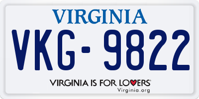 VA license plate VKG9822