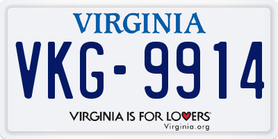 VA license plate VKG9914