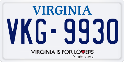 VA license plate VKG9930