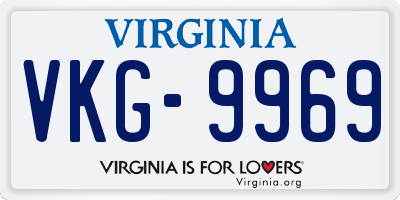 VA license plate VKG9969