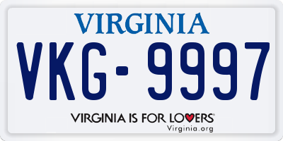 VA license plate VKG9997
