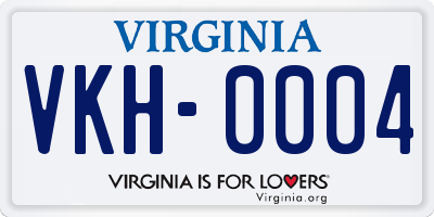 VA license plate VKH0004