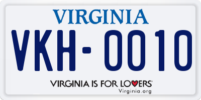 VA license plate VKH0010