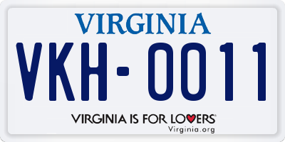 VA license plate VKH0011