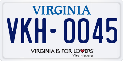 VA license plate VKH0045