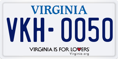 VA license plate VKH0050
