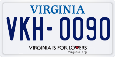 VA license plate VKH0090