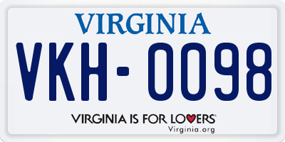 VA license plate VKH0098