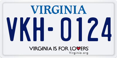 VA license plate VKH0124