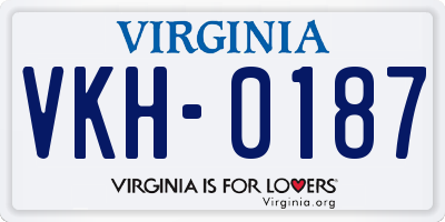 VA license plate VKH0187