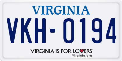 VA license plate VKH0194