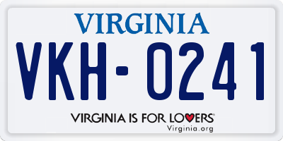 VA license plate VKH0241