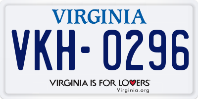 VA license plate VKH0296