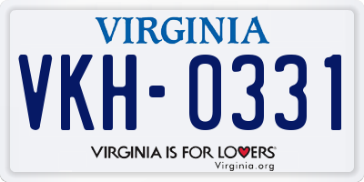 VA license plate VKH0331