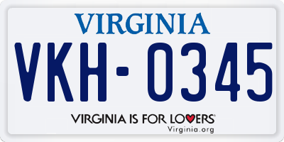VA license plate VKH0345