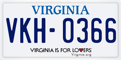 VA license plate VKH0366