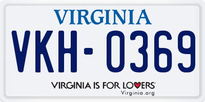 VA license plate VKH0369