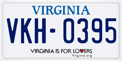 VA license plate VKH0395