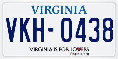 VA license plate VKH0438