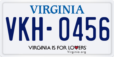 VA license plate VKH0456