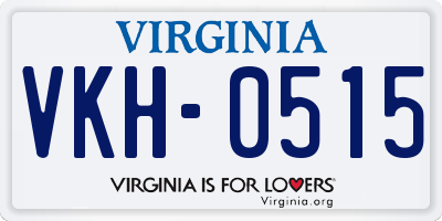 VA license plate VKH0515