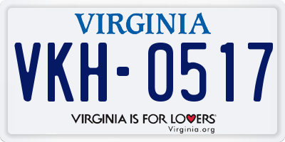 VA license plate VKH0517