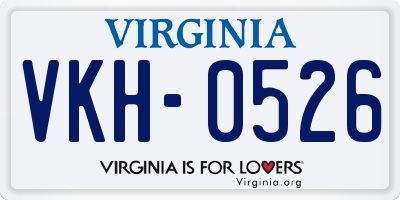VA license plate VKH0526