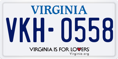 VA license plate VKH0558