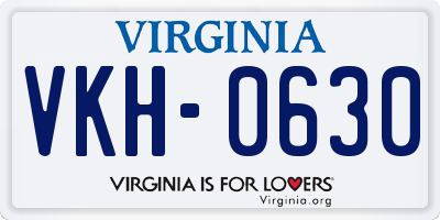 VA license plate VKH0630